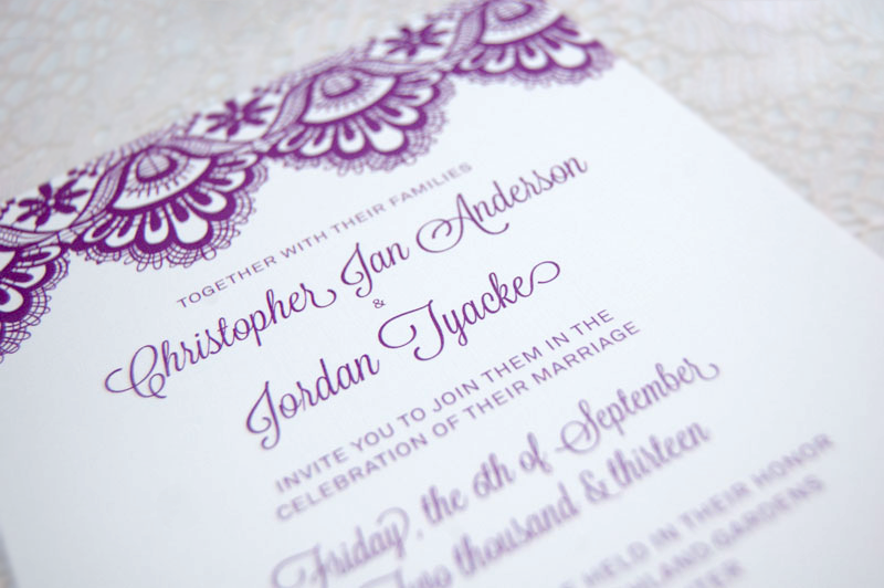 purple invitation